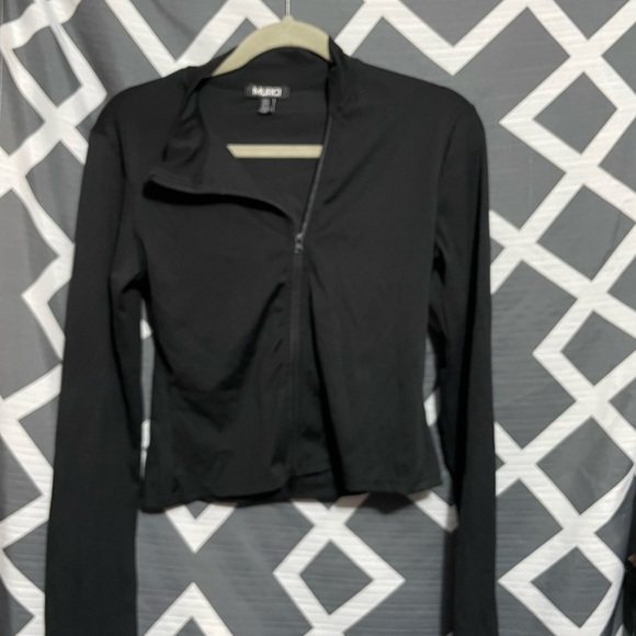 Murci super soft asymmetric zip jacket in black size 8 - Picture 9 of 10